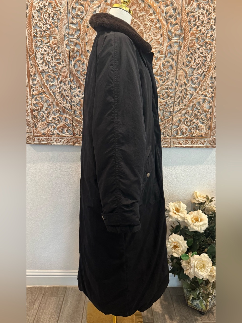 Eddie Bauer Women’s Black Goose Down Full Length Winter Parka, Long Coat- size L - Picture 7 of 14